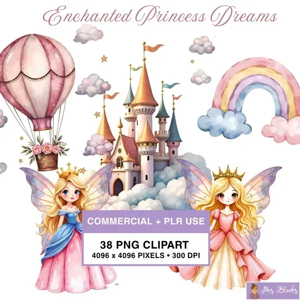Fairy Princess Clipart PNG - Commercial + PLR Use License