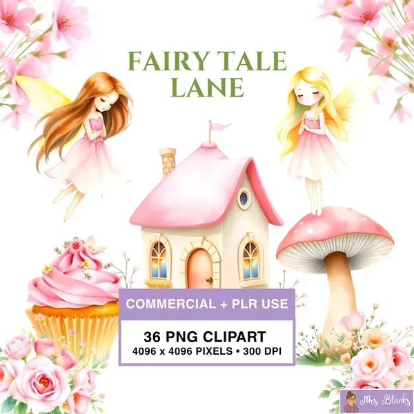 Fairy Cottage Clipart PNG - Commercial + PLR Use License