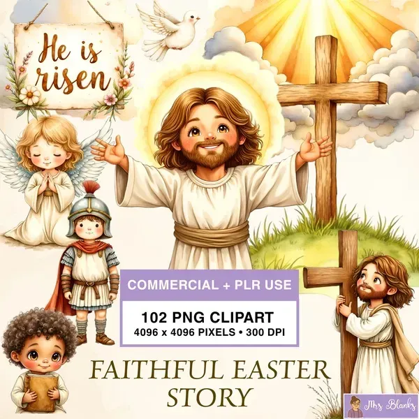 Christian Easter Clipart PNG - Commercial + PLR Use License