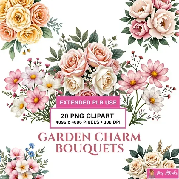 Floral Bouquet Clipart PNG - Extended License