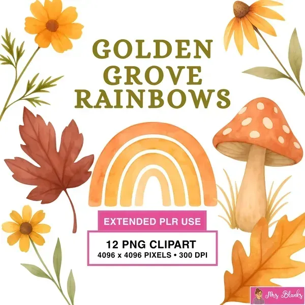 Autumn Rainbow Clipart PNG - Extended License