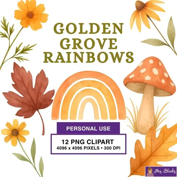 Autumn Rainbow Clipart PNG - Personal Use License