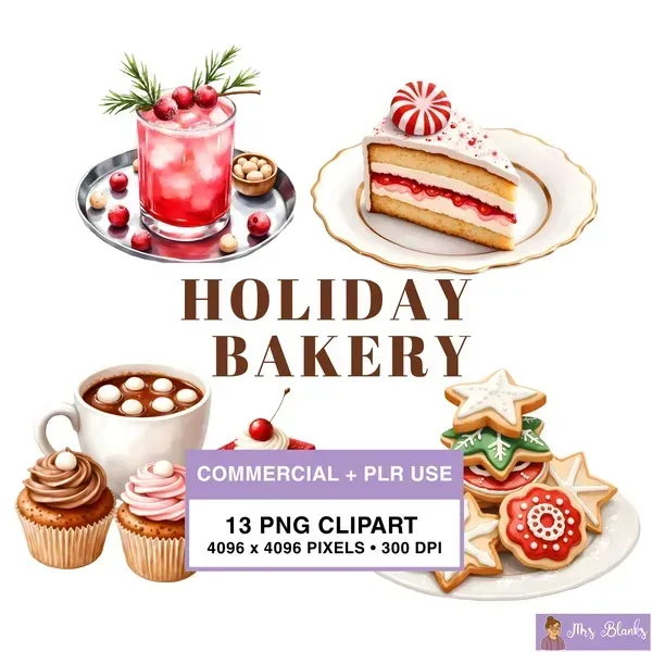 Holiday Dessert Clipart PNG - Commercial + PLR Use License