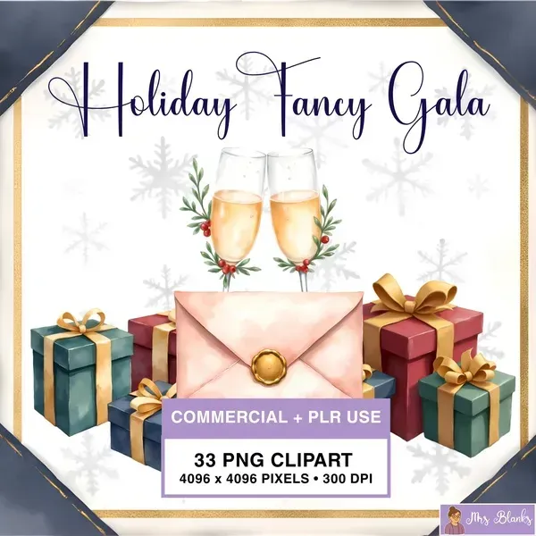 Holiday Party Clipart PNG - Commercial + PLR Use License