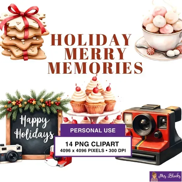 Holiday Memory Clipart PNG - Personal Use License