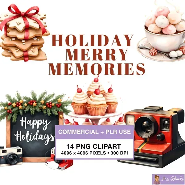 Holiday Memory Clipart PNG - Commercial + PLR Use License
