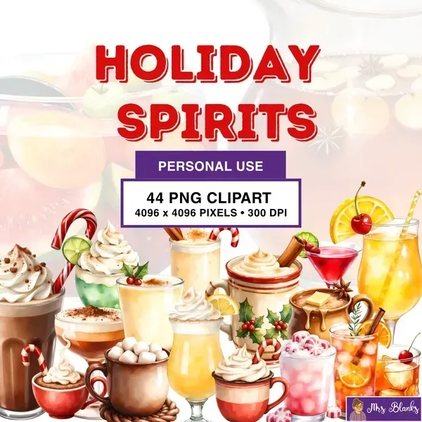 Holiday Drinks Clipart PNG - Personal Use License
