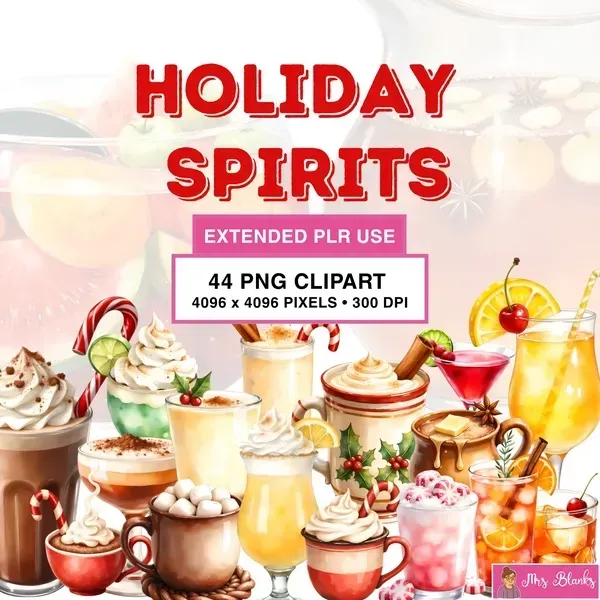 Holiday Drinks Clipart PNG - Extended License