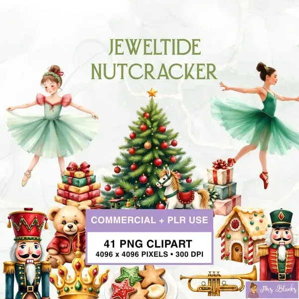 Nutcracker Christmas Clipart PNG - Commercial + PLR Use License
