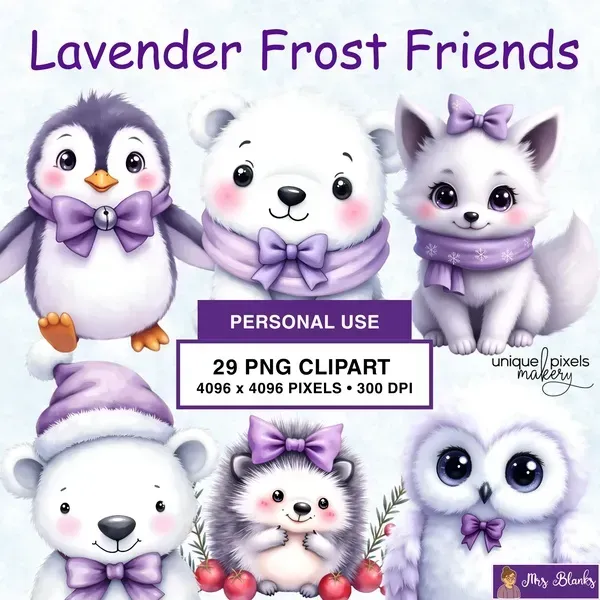 Soft Winter Animal Clipart PNG - Personal Use License