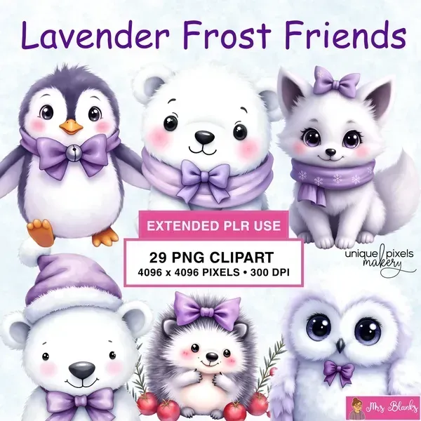 Soft Winter Animal Clipart PNG - Extended License