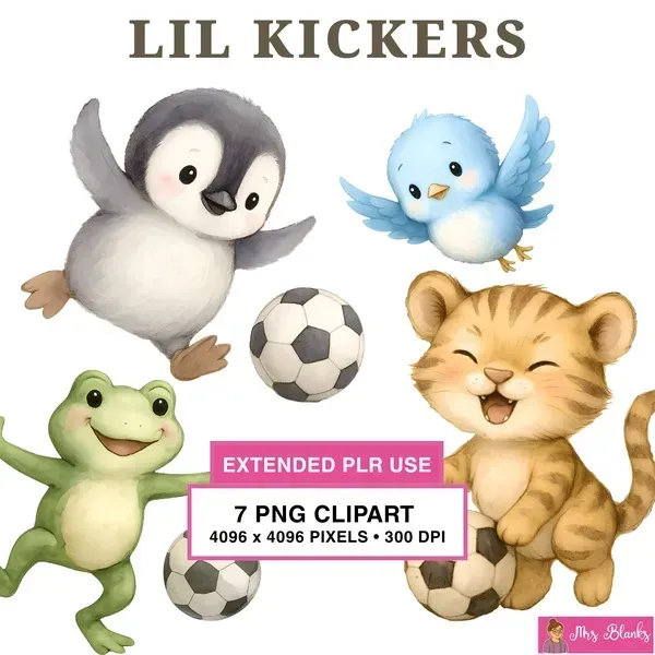 Soccer Animal Clipart PNG - Extended License