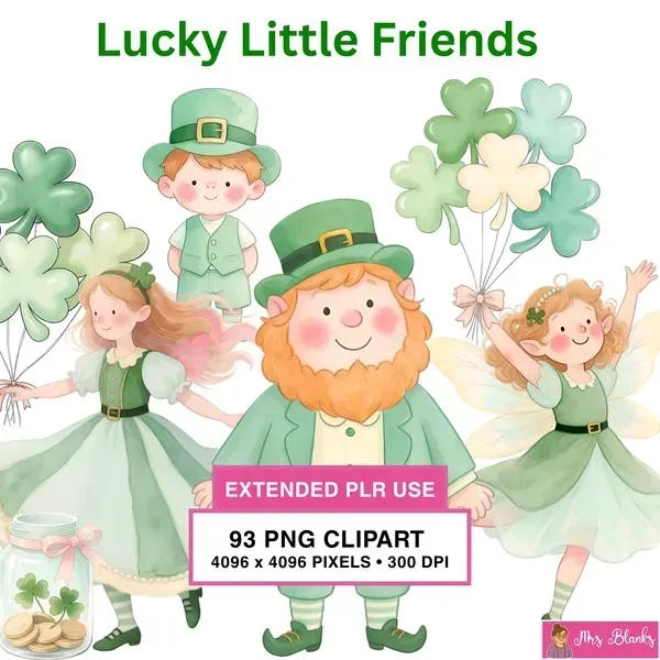Cute Saint Patricks Day Kids Clipart PNG - Extended License