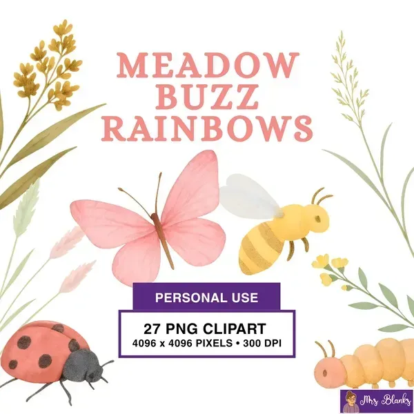 Soft Meadow Insect Clipart PNG - Personal Use License
