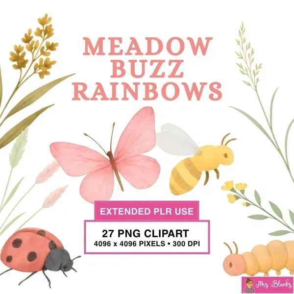 Soft Meadow Insect Clipart PNG - Extended License