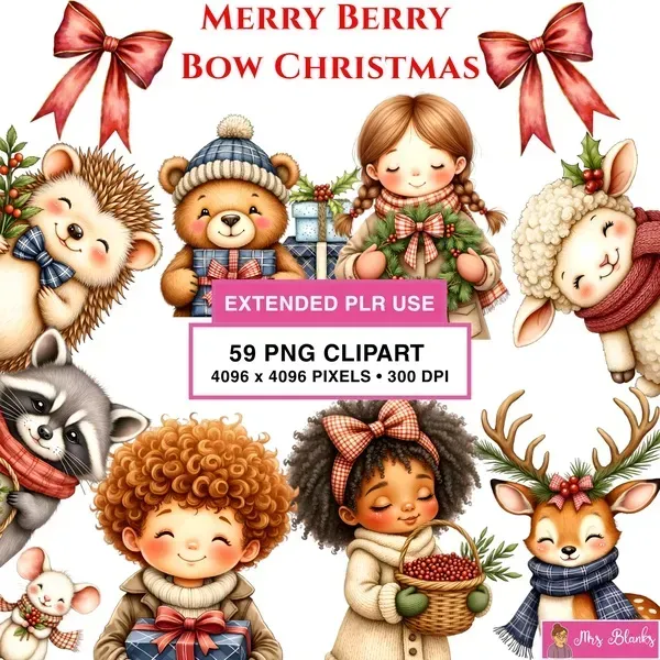 Cute Christmas Holiday Character Clipart PNG - Extended License