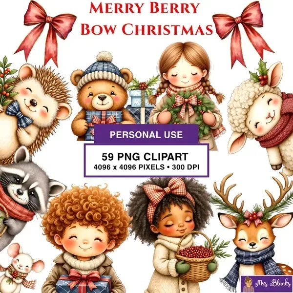Cute Christmas Holiday Character Clipart PNG - Personal Use License