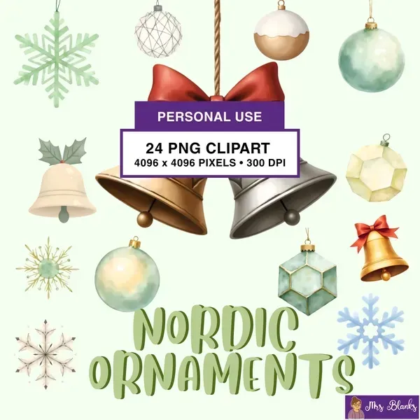 Scandinavian Christmas Ornament Clipart PNG - Personal Use License