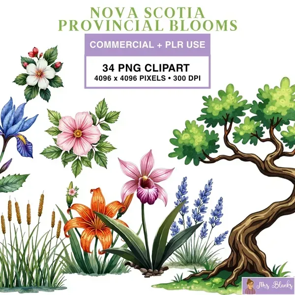 Canadian Wildflower Clipart PNG - Commercial + PLR Use License