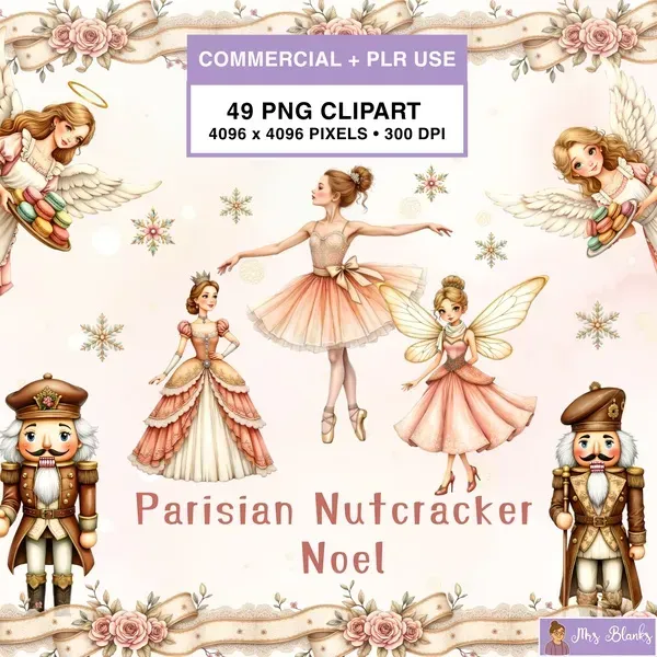 Christmas Ballet Nutcracker Clipart PNG - Commercial + PLR Use License