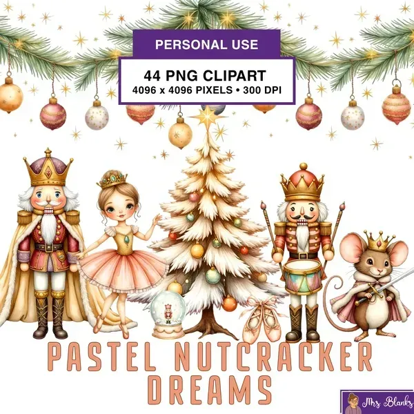 Pastel Christmas Nutcracker Clipart PNG - Personal Use License