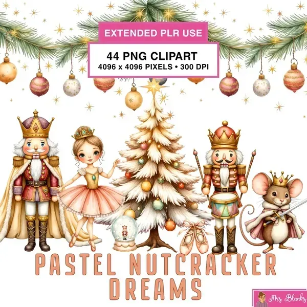 Pastel Christmas Nutcracker Clipart PNG - Extended License