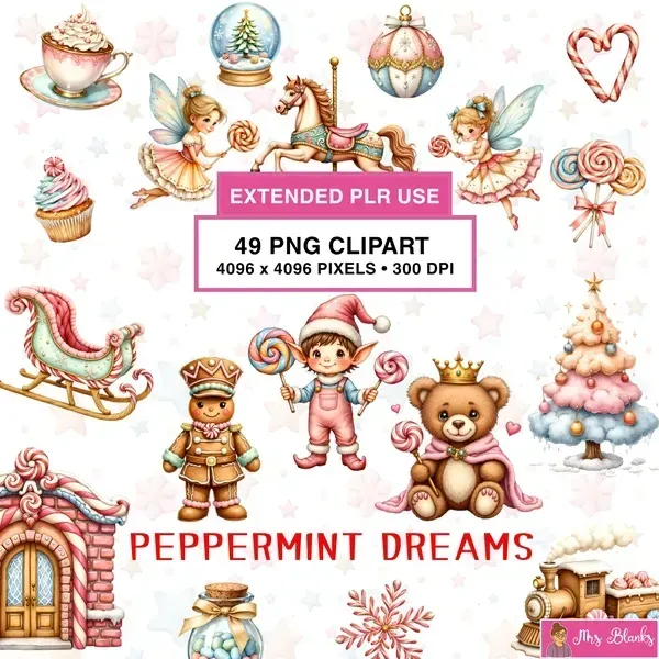 Peppermint Christmas Clipart PNG - Extended License
