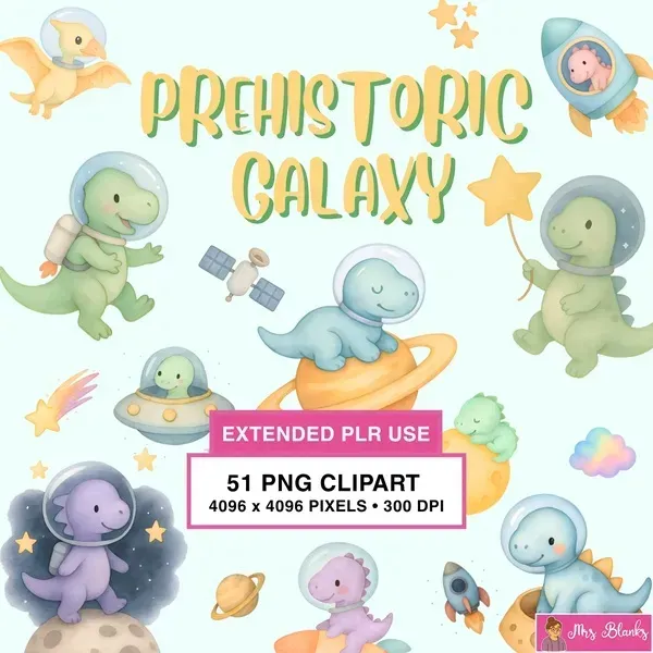 Space Dinosaur Clipart PNG - Extended License