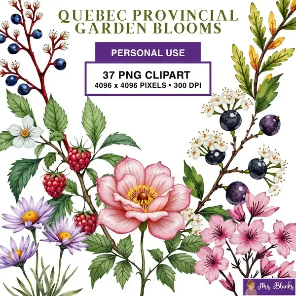 Quebec Floral Garden Clipart PNG - Personal Use License