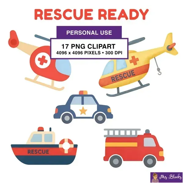 Emergency Rescue Vehicles Clipart PNG - Personal Use License