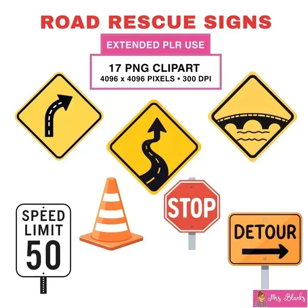 Road Safety Signs Clipart PNG - Extended License