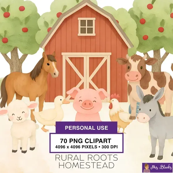 Farm Animal Homestead Clipart PNG - Personal Use License