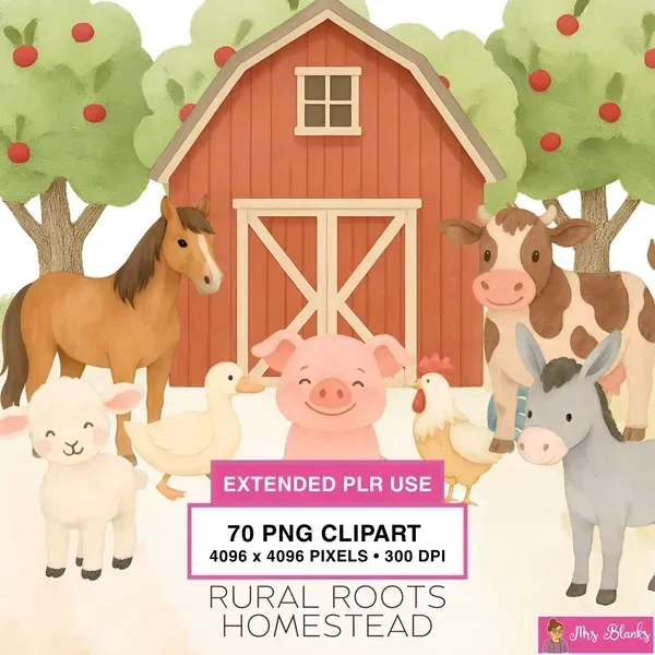 Farm Animal Homestead Clipart PNG - Extended License