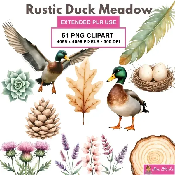 Duck Meadow Nature Clipart PNG - Extended License