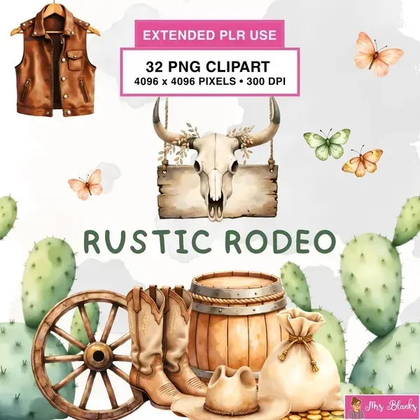 Western Rodeo Clipart PNG - Extended License