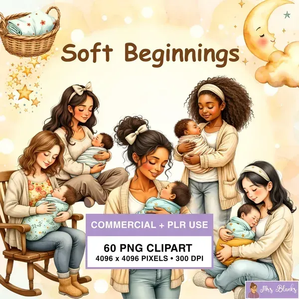 Motherhood Baby Moments Clipart PNG - Commercial + PLR Use License