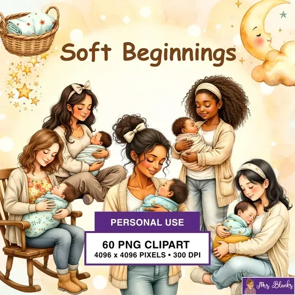 Motherhood Baby Moments Clipart PNG - Personal Use License