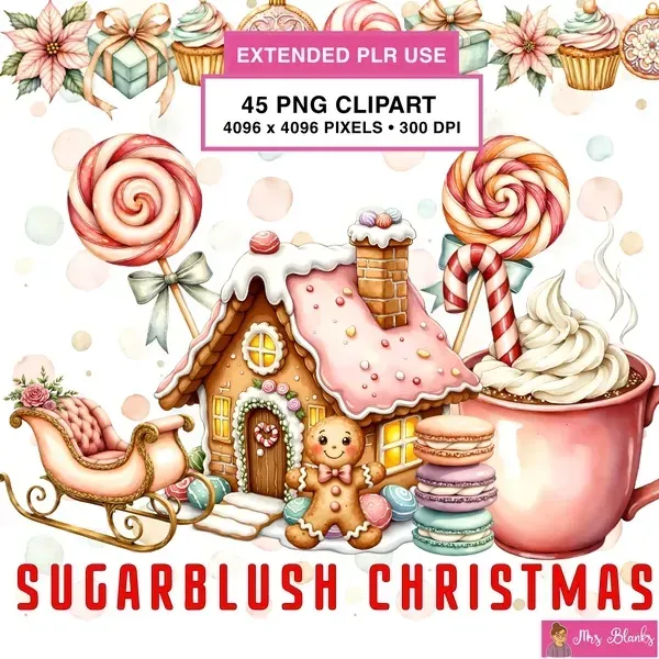 Pink Candy Christmas Clipart PNG - Extended License