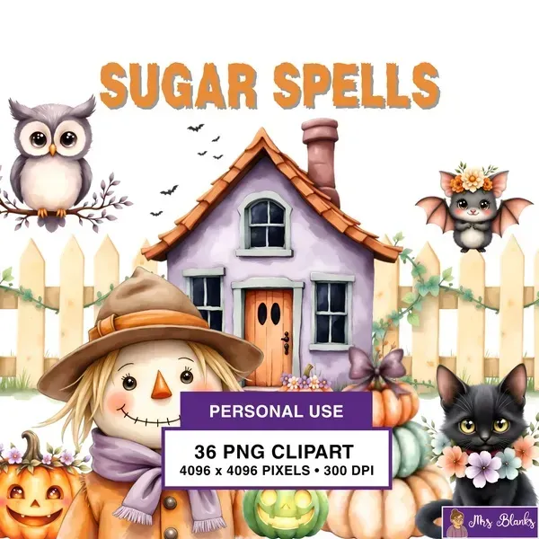 Cute Halloween Farm Clipart PNG - Personal Use License