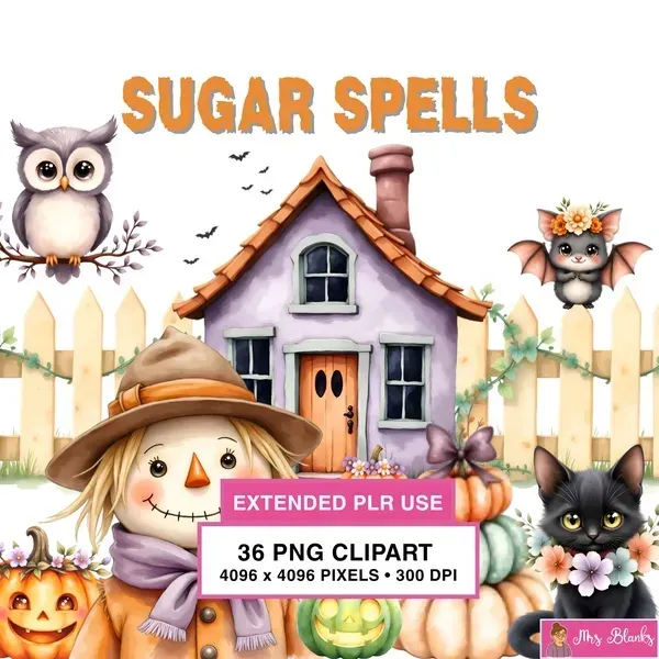 Cute Halloween Farm Clipart PNG - Extended License