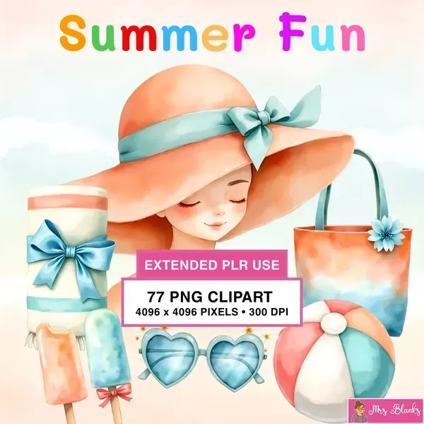 Beach Summer Accessories Clipart PNG - Extended License