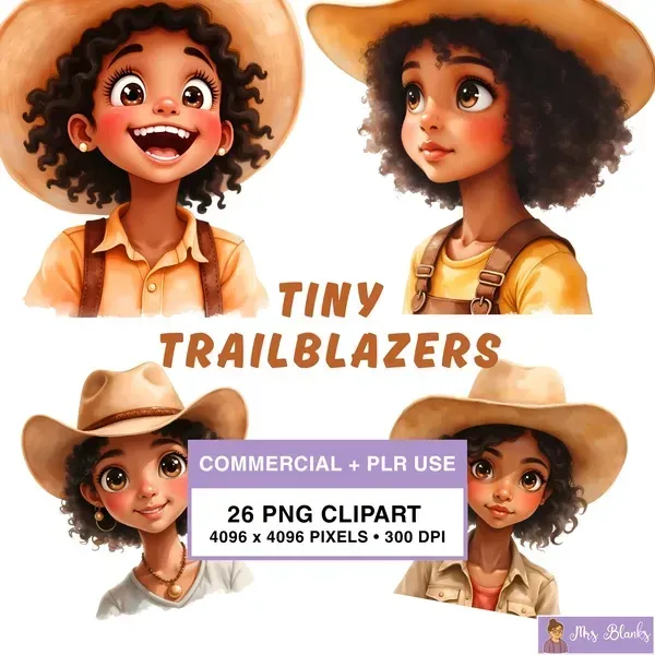 Adventurous Kids Explorer Clipart PNG - Commercial + PLR Use License