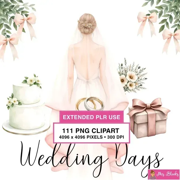 Wedding Day Elements Clipart PNG - Extended License
