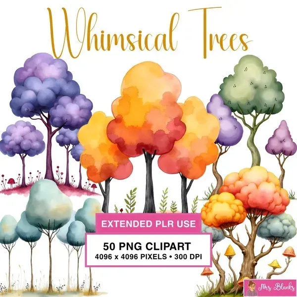 Colorful Fantasy Tree Clipart PNG - Extended License