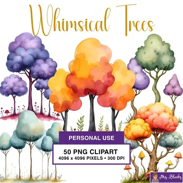 Colorful Fantasy Tree Clipart PNG - Personal Use License
