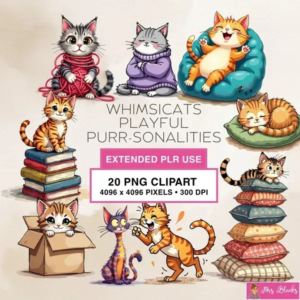 Playful Cat Clipart PNG - Extended License