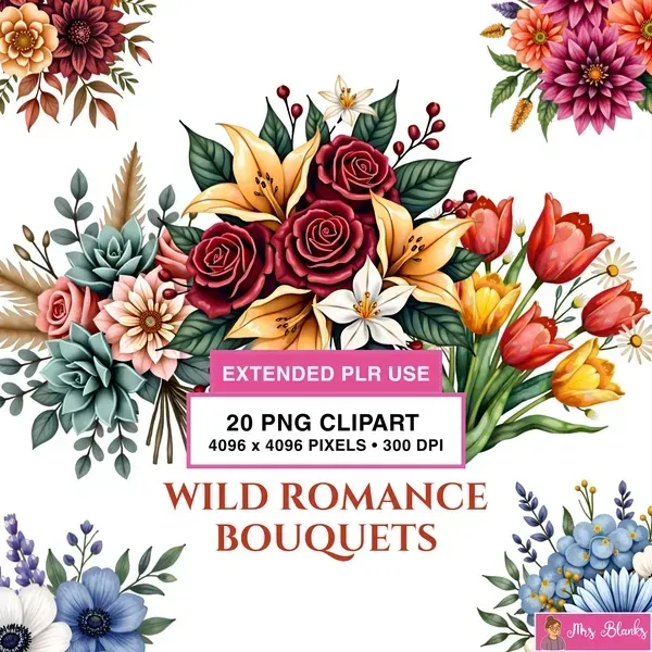 Floral Bouquet Clipart PNG - Extended License