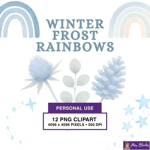 Winter Rainbow Clipart PNG - Personal Use License