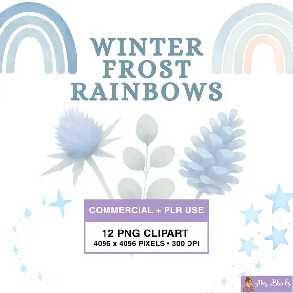 Winter Rainbow Clipart PNG - Commercial + PLR Use License
