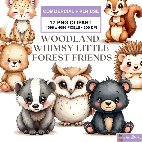 Forest Animal Clipart PNG - Commercial + PLR Use License